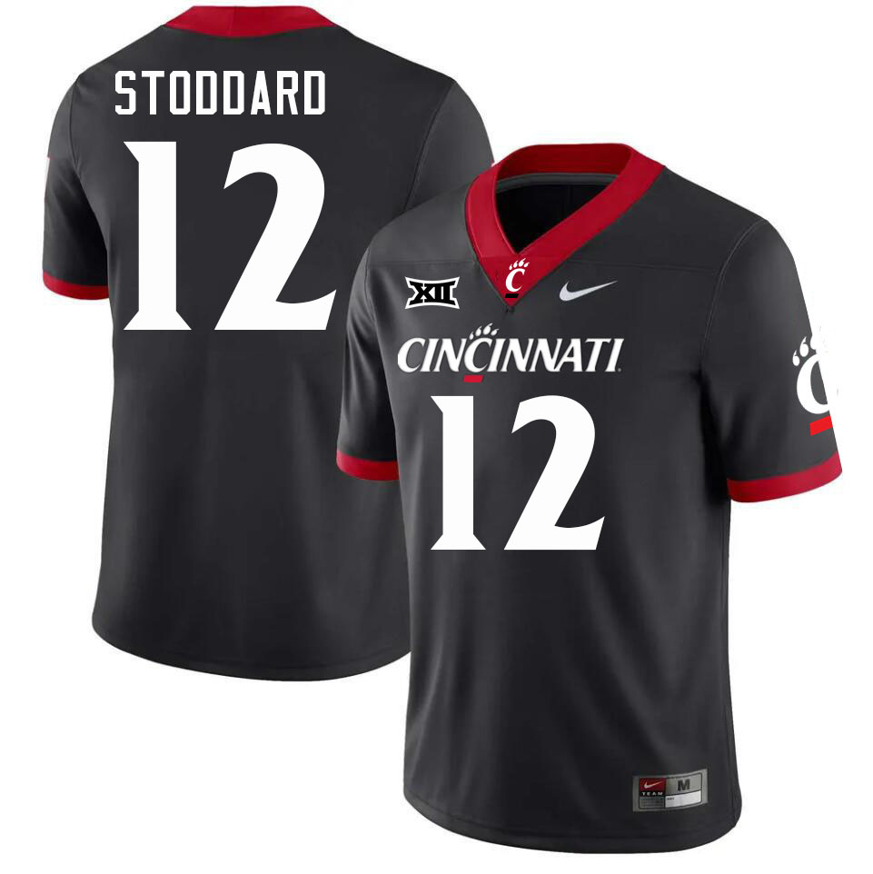 Cincinnati Bearcats #12 Danny Stoddard College Football Jerseys Stitched-Black